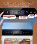 Built Tough Eight Tray Food Dehydrator Large Capacity Machine With Stainless Steel Racks Smart Temperature Control panel close-up.