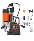 Heavy Duty Magnetic Drill Press 2 Inch Boring Power Portable Electric Mag Drill Machine 1750W High Torque Boring 810 Rpm with accessories