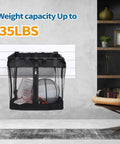 Front view of Two Pack Large Mesh Slatwall Baskets With Zipper For Mounted Storage And Hanging Display shown in a room setting.