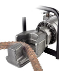 Get the job done fast with this portable electric hydraulic rebar cutter and bender machine showing close-up of the bending tool.