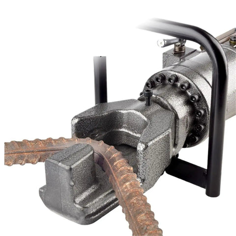 Get the job done fast with this portable electric hydraulic rebar cutter and bender machine showing close-up of the bending tool.