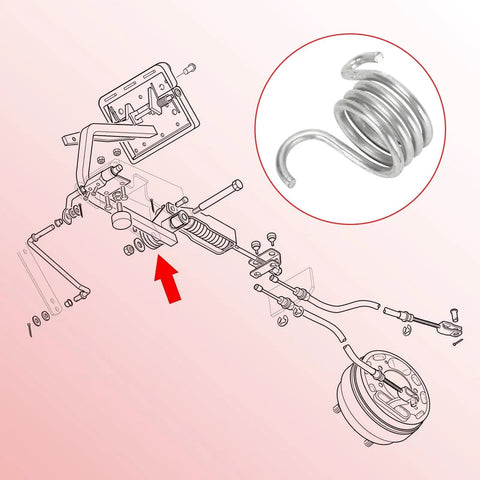 Diagram highlighting installation of 4 Piece Brake Return Springs Torsion Replacement For Medalist TXT 1994 And Up Golf Cart Accessories