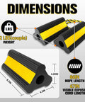 Heavy Duty Wheel Chocks With Extra Long Safety Rope 86 Inch Rope Reflective Rubber Blocks For Trailers Trucks Campers