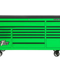 Tough As Nails 72 Inch Wide 17 Drawer Rolling Tool Chest With Heavy Steel Frame And Smooth Glide Drawers Built Mean For Serious Shop Mechanics On The Go, bright green.
