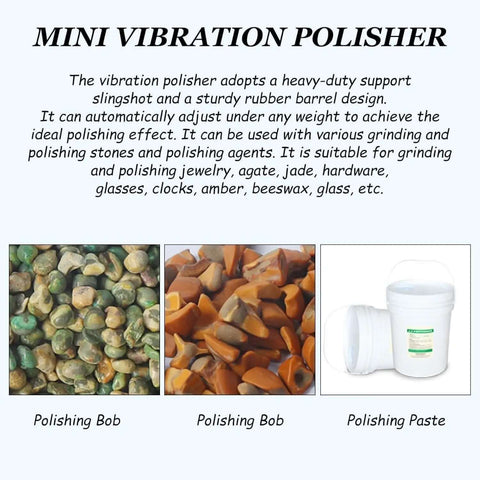 Polishing supplies including stones and paste for 335mm Electric Jewelry Vibration Tumbler Polisher With 6.2L Rock Tumbler Bowl