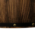 Close-up of Antique Wood Wine Barrel Wall Sconce 2 Pack Up And Down Indoor Lamps showing rustic wood texture and metal accents.