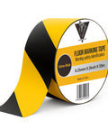 2 Inch By 108 Foot Black And Yellow Floor Safety Tape With Heavy Duty Adhesive Waterproof And Tear Resistant For Indoor Outdoor Use Built Tough