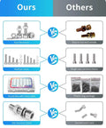 Solid Bad Ass 2000 Piece 304 Stainless Steel Hex Socket Screw Kit M2 M3 M4 M5 Metric Assortment With Nuts Lock Washers Flat Washers Plus Four Allen Wrench Keys For Any Repair Job You Gotta Fix Around House Or Workshop Today comparison showing rust resistant 304 stainless steel kit