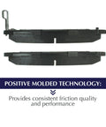 Centric POSI-QUIET rear brake pads (2) for Nissan/Renault; black friction material with metal backing