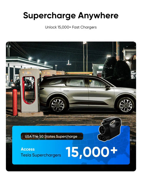 Heavy Duty NACS To CCS Electric Vehicle Adapter Featuring Killer 500A Max 1000V Fast Charging For Tesla Supercharger V3 And V4 nationwide station with car.