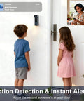 Doorbell Camera Wireless With Chime 2K HD Video AI Motion Detection Two Way Audio Night Vision installed on white wall