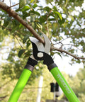 Limb And Branch Pruner Tool Set With Heat Treated Steel 15 Inch Lopper cutting a tree branch in outdoor setting
