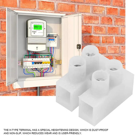 10 Pcs Screw Terminal Block 2 Position Wire Connectors Quick Connect Terminal 450V 10A Clamp Wire Terminal Wiring For Small Home Projects And Electrical DIY Enthusiasts Pro Grade shown next to an installed electrical box.