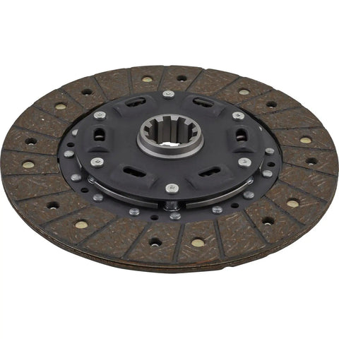 Flathead Ford Nine Inch Clutch Disc With One Three Eighth Inch Ten Spline Hub showing organic friction surface and spline center.