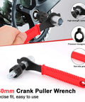 Hand using Must Have Bicycle Crank Puller Tool Kit With Wrench And Top Cap for Easy Bottom Bracket Removal on bike