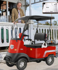 Electric Mobility Scooter For Adults Packing 800W Brushless Power And 12Mph City Speed, red with large cargo trunk.