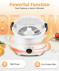 Professional Electric Potato Peeler And Auto Vegetable Spinner, One Button Corded Motor Driven Kitchen Tool, Heavy Duty Abs Frame, Real Flex Gadget For Hassle Free Meal Prep And Nailed It Chopping Routines Around The House, 85W motor with transparent lid.