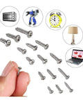 Slick Boss Grade 900 Piece Micro Screw Set Featuring Hella Precise Phillips Flat Head Self Tapping Bolts for device repairs.
