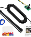 Ready To Roll Vehicle Exit Sensor Kit For Gate Openers, includes 50 Ft cable, exit wand, wiring kit, circuit board in packaging.
