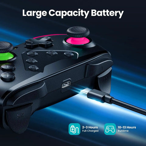 Wireless Pro Controller For Nintendo Switch Switch Lite And OLED And PC Windows with charging cable inserted