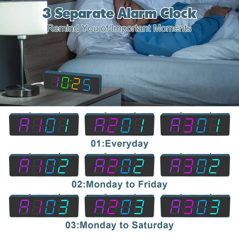 DIY Clock Soldering Kit With 4 Digit Digital Alarm Clock, RGB Lighting Modes, Large Display in bedroom and alarm settings
