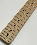 Dope Strat Guitar Neck Replacement 22 Frets 25.5 Inch Maple Wood Modern C Shape ST Style Neck With 9.5 Inch Radius Fretboard Medium Jumbo Frets For Stratocaster, maple fretboard close-up