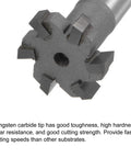 Close-up of Beefy Built T Slot End Mill With 25mm Cutting Diameter 6mm Depth 12mm Shank Tungsten Carbide Tip 6 Flutes