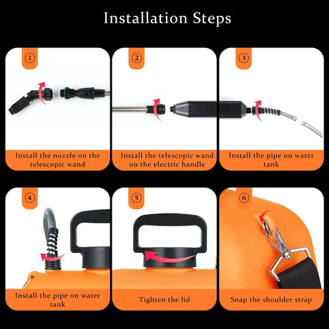 Battery Powered Sprayer 2.4 Gallon Electric Garden Sprayer With Rechargeable Battery installation steps guide