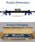 Car Steering Wheel Level Alignment Tool Featuring 0.1 Degree Accuracy Max Dia 13.8 Inch showing product dimensions and packaging details.