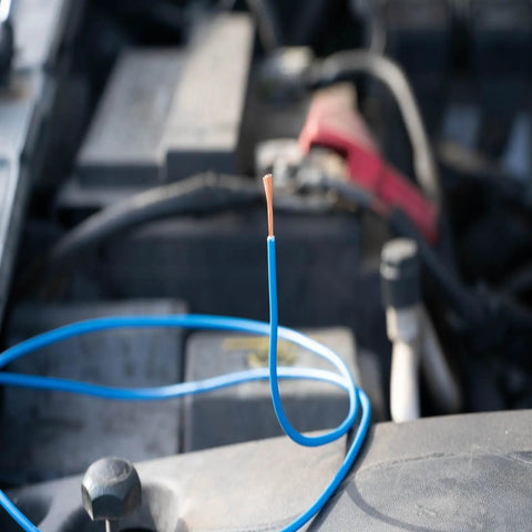 Close-up of 18 Gauge Primary Wire 16 Strand Black Bulk Spool 100 Feet Car Guy Approved Auto Electrical Wire for automotive use