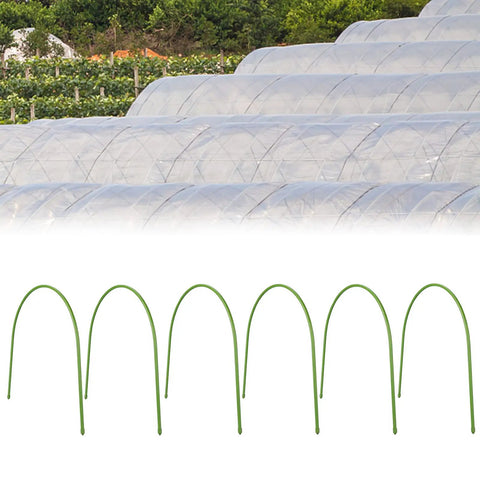 6 Piece DIY Garden Hoop Kit For Grow Tunnels And Trellis Arches, Rust-Resistant Steel With PVC Coating, Easy Install Greenhouse Hoops For Raised Beds, Plastic Arch Frames, 120 X 48 X 48 Cm