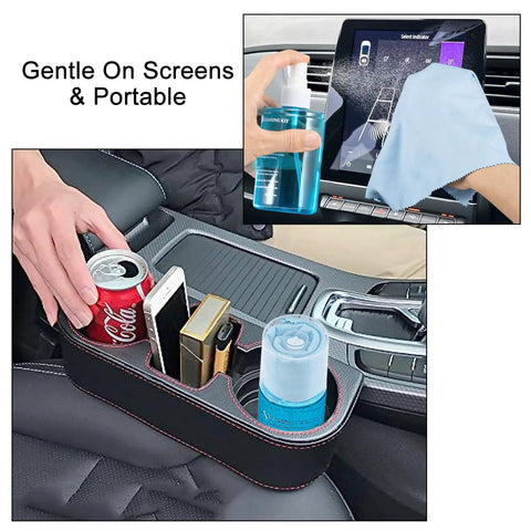 Screen Cleaner Spray 200ml For TV Computer Laptop Tablet And Phone Screens With Soft Cloth All In One Cleaning Kit on car seat