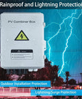 Plug And Play Off Grid Solar Panel Kit With Twelve Beefy Modules Heavy Duty Inverter Smart Charge Controller And Pair Hundred Amp Hour Batteries For Your Van Life Or Ranch Setup with rainproof PV combiner box.