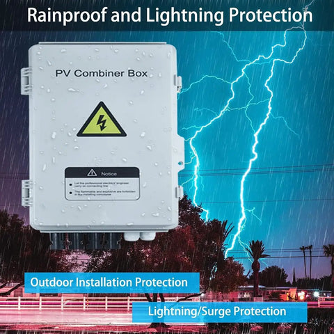 Plug And Play Off Grid Solar Panel Kit With Twelve Beefy Modules Heavy Duty Inverter Smart Charge Controller And Pair Hundred Amp Hour Batteries For Your Van Life Or Ranch Setup with rainproof PV combiner box.