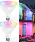 PAR38 Smart LED Flood Light Bulb With WiFi Color Change RGB And Tunable White, 13W Dimmable, E26 Base, outdoor house lighting