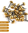 Top Shelf Solid Brass Tacks For Furniture Fixes Killer Retro Upholstery Nails straight up rust proof heads, pack of 30 tacks.
