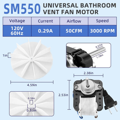 Super Handy Bathroom Fan Motor Replacement Fits Nutone Broan Perfectly Replaces All Those Part Numbers