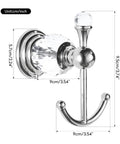 Heavy Duty Polished Chrome Crystal Wall Hook Top Shelf Bathroom Robe Hanger Straight Up Classy Silver Coat Rack Waterproof Design Works Wonders In Any Home Space dimensions shown.