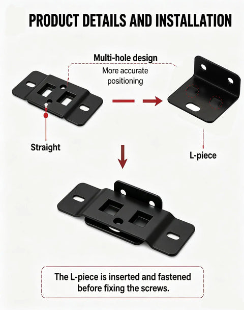 Eight Pack Quick Fitting Furniture Joint Brackets 16 Inch White Heavy Duty Rigid Two In One Anchor Clips installation guide