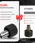 Comparison of Pro Grade Self Releasing Collet And Locking Nut Assembly 1/4 Inch with standard cap nut assembly highlighting durability