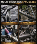 High Quality Premium Beefy Weld On Shock Mount Chassis Tabs Fits 1.5 Inch Round Tubes in various applications on steel frames.