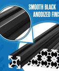 Aluminum Extrusion T Slot Rail 20x20mm 1220mm Kit For 3D Printer CNC Framing And DIY Projects with black anodized finish