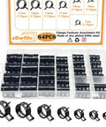84 Piece 7 To 17 mm Fuel Line Hose Clamps Spring Clamp Set With Labeled Storage Box For Automotive Use Durable 65Mn Manganese Steel Black Finish DD006 B