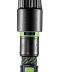 Close-up of Suction Hose 27/32 Inch By 3.5 Meter AS CTR For Dust Collection, showing connection sleeve and smooth outer skin