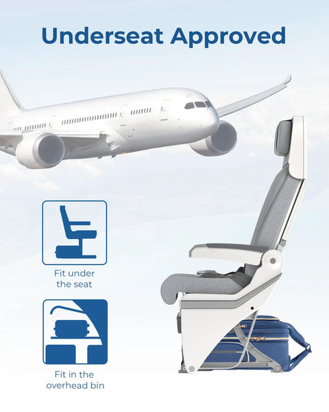Underseat Carry On Luggage 16 Inch Softside Roller Bag Airline Approved Ultra Lightweight with plane and seat diagram