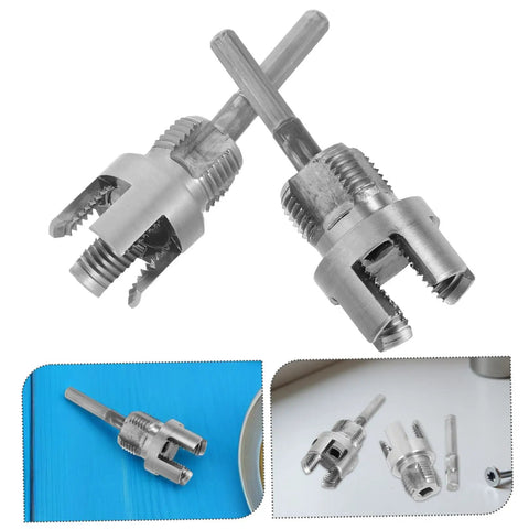 Essential 2Pc Internal And External Pipe Threader Tool Kit For PVC Plastic Pipes, showing stainless steel thread cutting dies.
