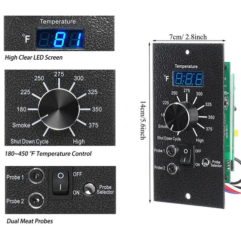 Digital Thermostat Kit Replacement For Pellet Grills Pro Controller Upgrade With RTD Temperature Sensor And Dual Meat Probes