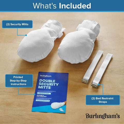 Double Security Mitts For Hand Restraint In Healthcare With Extra Padding For Comfort And Protection Includes Bed Restraints