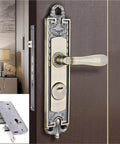 Retro Style Zinc Alloy Door Knob Lock With Key For Indoor Security, classic design handle on wooden door, detailed engraving