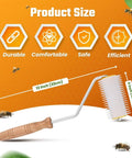 Beekeeping Uncapping Needle Roller For Honeycomb Extraction With 5 Inch Hardwood Handle Propolis And Honey Harvesting Tool Durable Uncapper Roller showing size specifications.